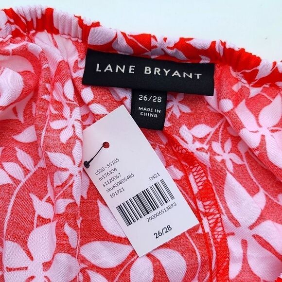 Lane Bryant orange floral off the shoulder blouse - Picture 8 of 9